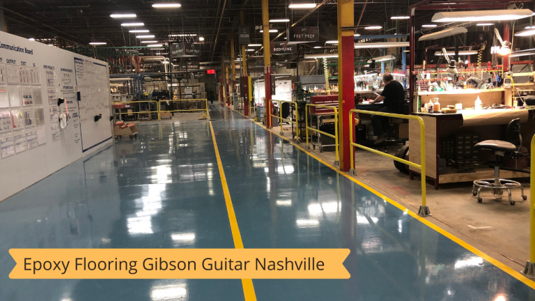 Epoxy Flooring and Striping by TKO Cocnrete at Gibson Guitar Nashville