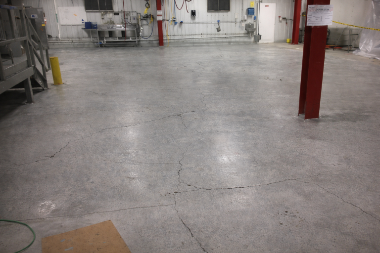 Distressed Weston Foods Factory Floor Restored by TKO Concrete