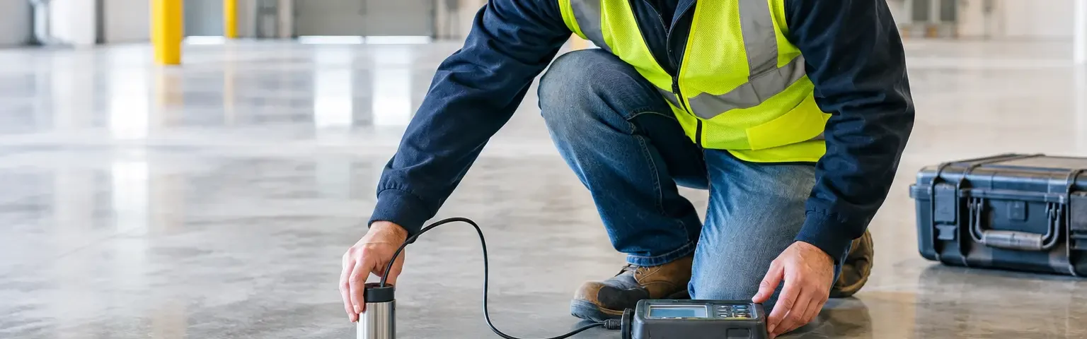 Industrial Moisture Testing Before Floor Work